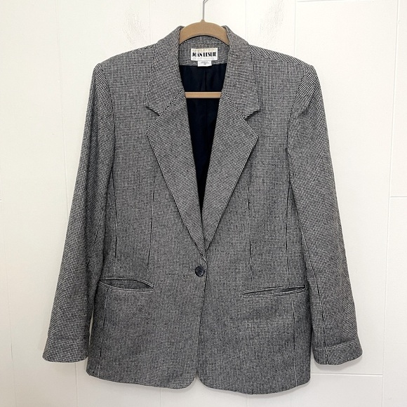 Vintage Joan Leslie Wool Blend Blazer Jacket ~ One Button, Mid Length ~ Size 10 - Picture 1 of 13